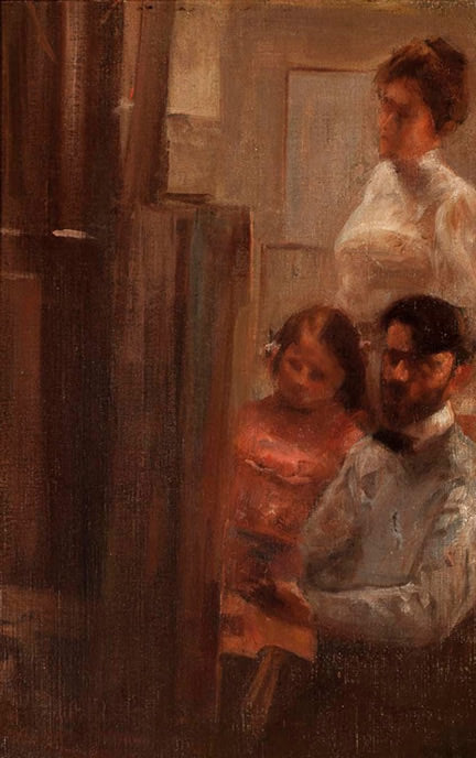 Pintando com a família - Eliseu Visconti