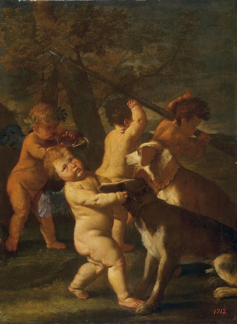 Kinder und Hunde - Nicolas Poussin