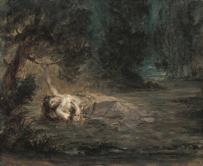 Der Tod der Ophelia - Eugène Delacroix