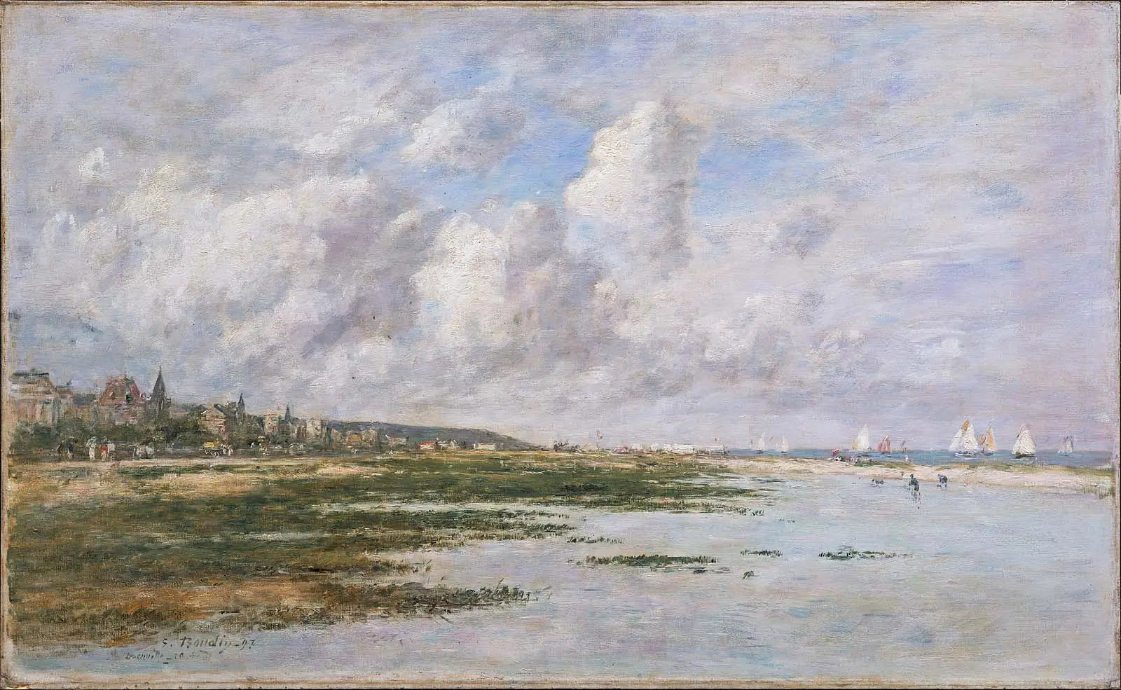 Reproduction du tableau « Deauville à marée basse - Eugène Boudin » par Alpha Reproduction en peinture à l’huile
