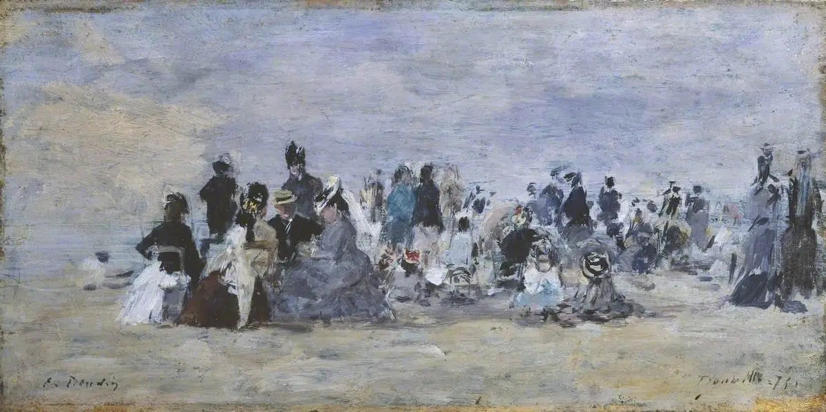 Reproduction du tableau « Plage de Trouville - Eugène Boudin » par Alpha Reproduction en peinture à l’huile