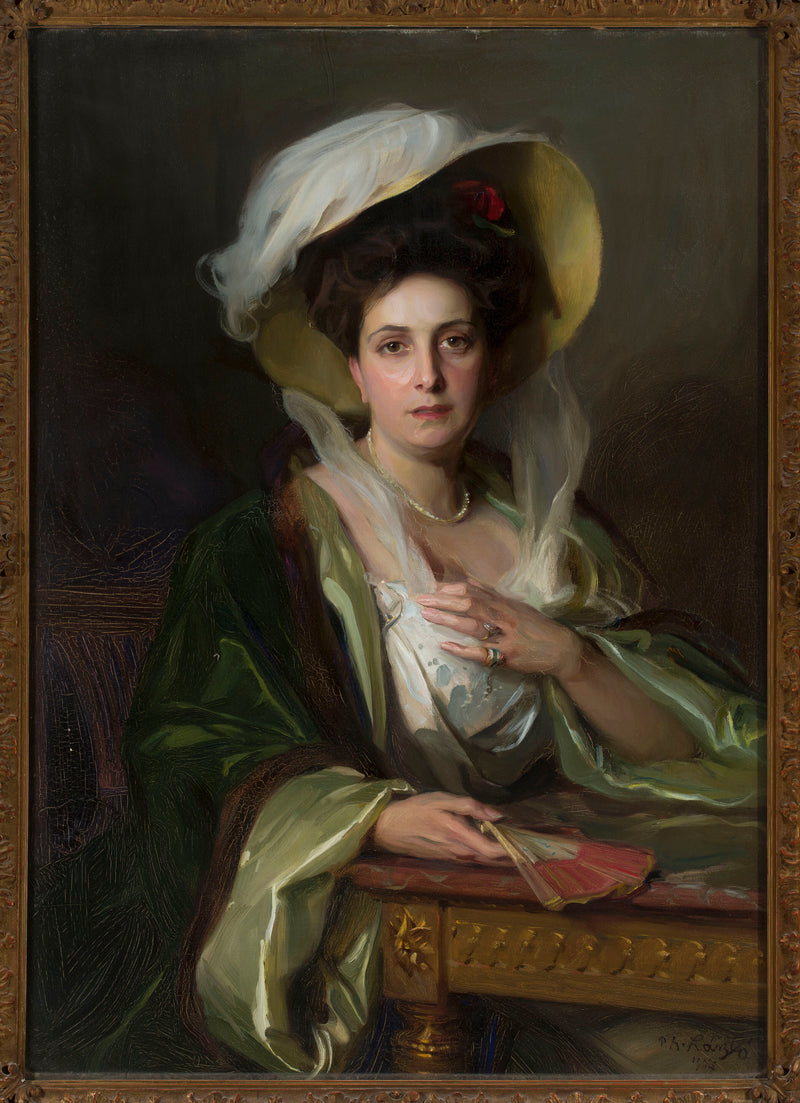Portrait d'une dame portant un grand chapeau - Philip de László