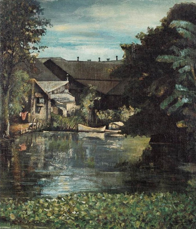 Scène de rivière — Fabián de la Rosa, 1922, Huile sur toile