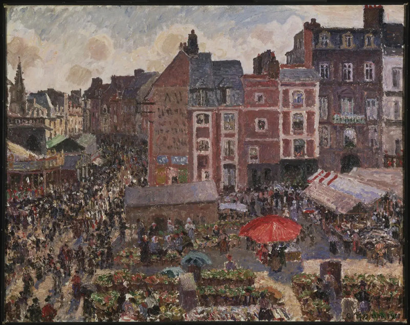 Jahrmarkt an einem sonnigen Nachmittag, Dieppe - Camille Pissarro