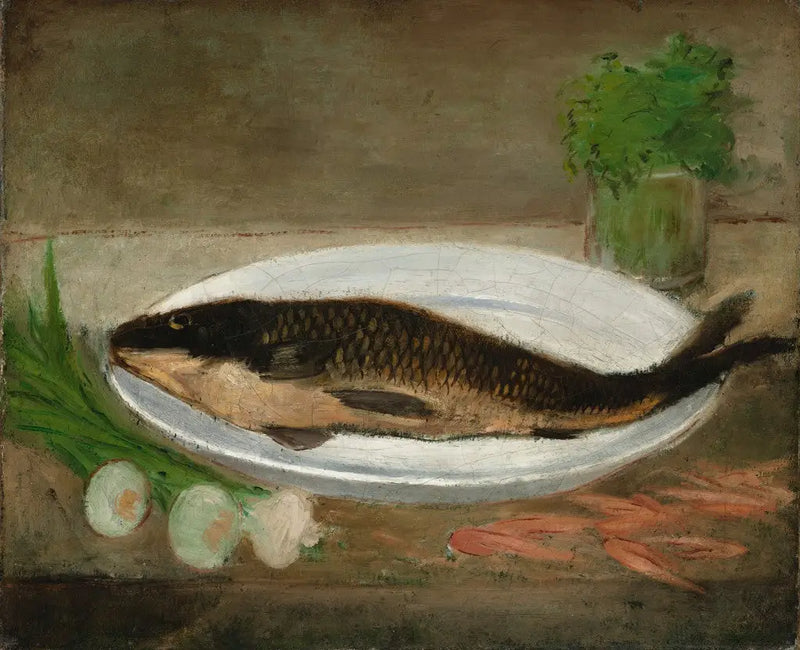 Fisch auf einem Teller - Alfred Sisley