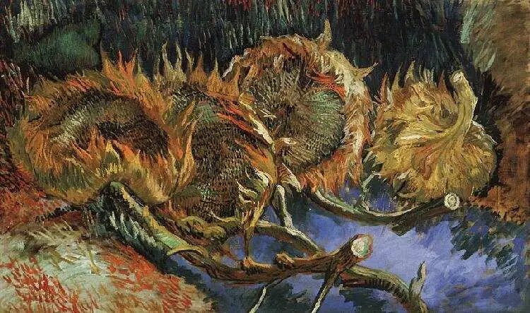 Vier verwelkte Sonnenblumen - Vincent van Gogh