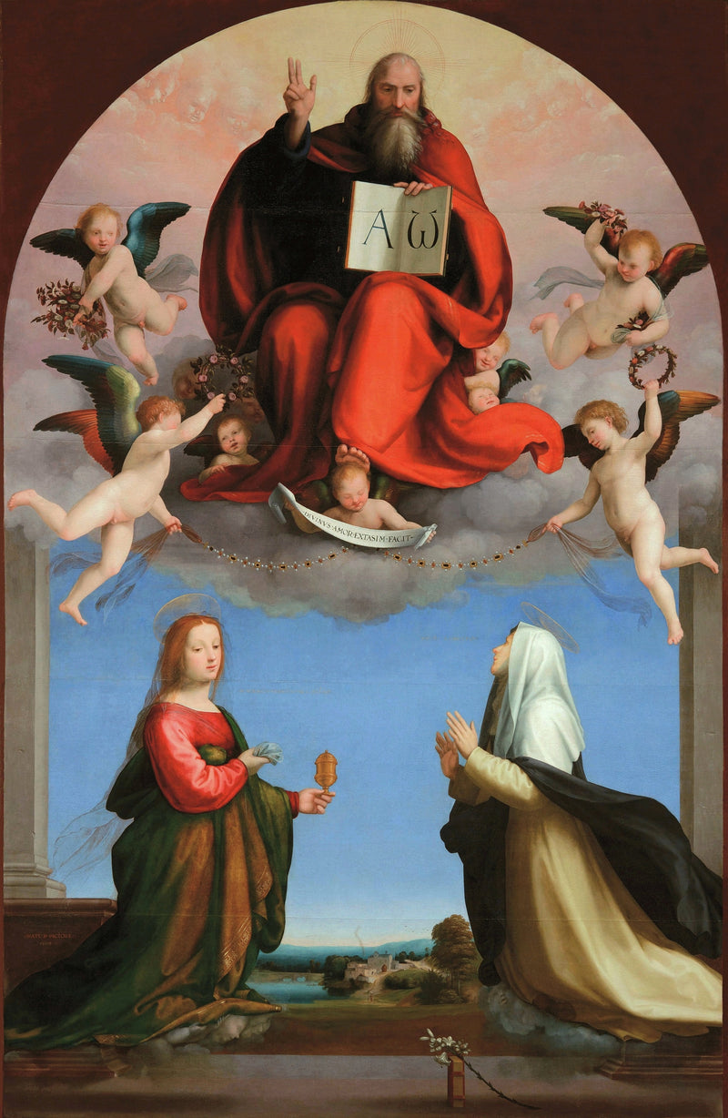 Ewige Herrlichkeit zwischen den heiligen Maria Magdalena und Katharina von Siena - Fra Bartolomeo