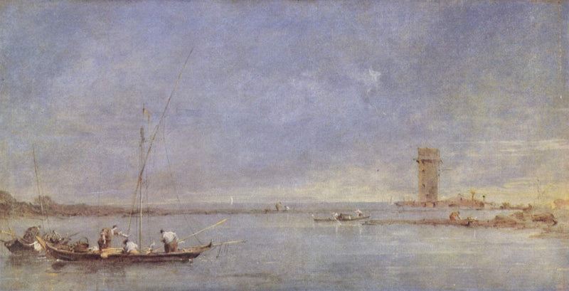 Blick auf die Lagune von Venedig mit dem Malghera-Turm - Francesco Guardi
