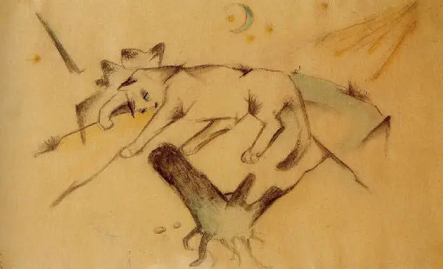 Liegende Katzen - Franz Marc