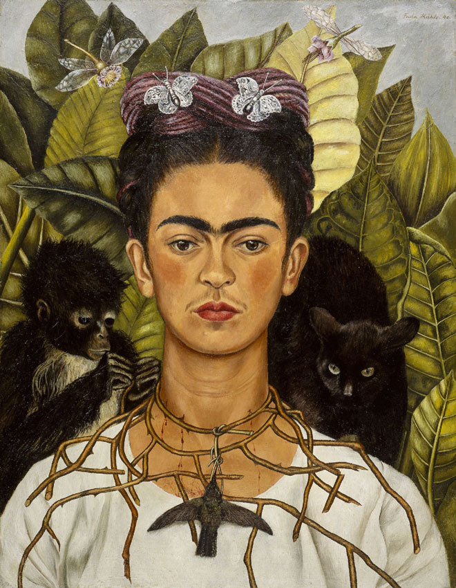 Autoportrait au collier d'épines et colibri - Frida Kahlo image 1 reproduction réalisée par Alpha Reproduction