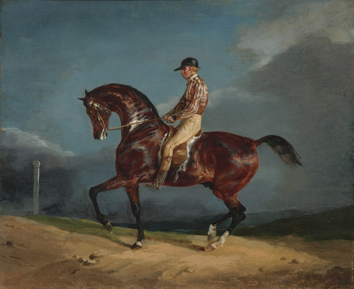Reproduction du tableau « Jockey montant un cheval de course - Théodore Géricault » par Alpha Reproduction en peinture à l’huile