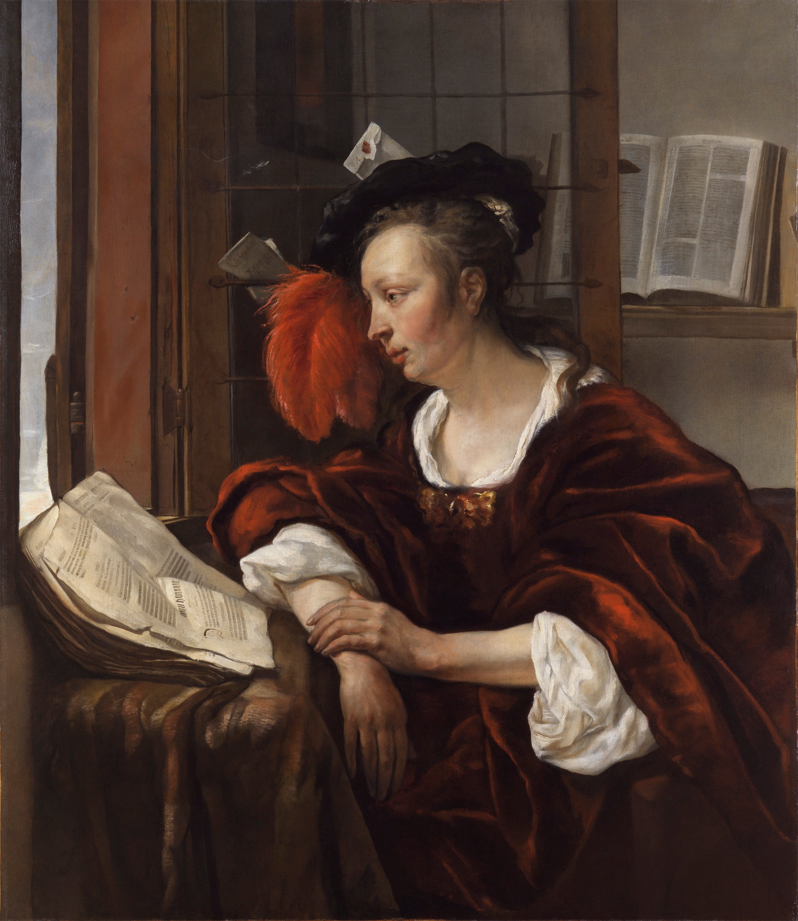 Une dame élégante lisant - Gabriel Metsu