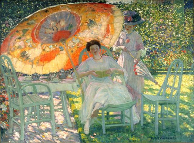 Der Gartenschirm - Frederick Carl Frieseke