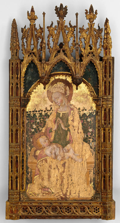 Vierge à l’Enfant devant une haie de rosiers - Gentile da Fabriano - Alpha Reproduction