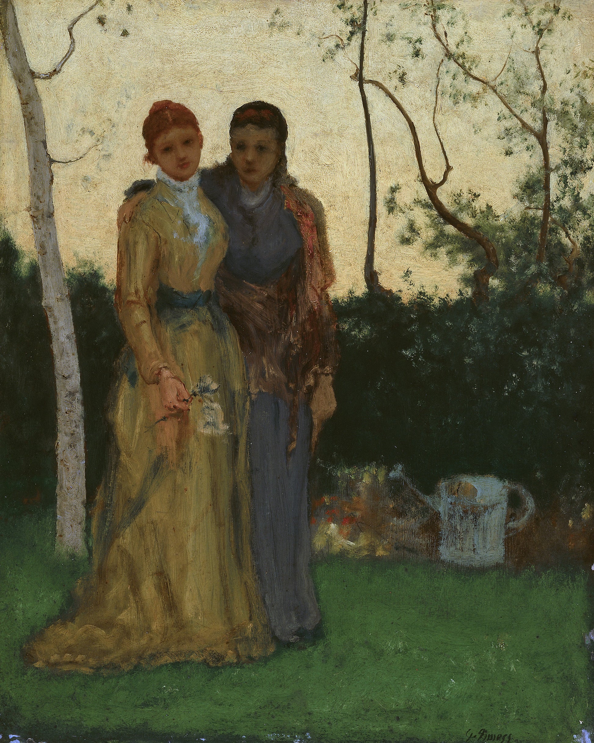 Deux sœurs dans le jardin - George Inness