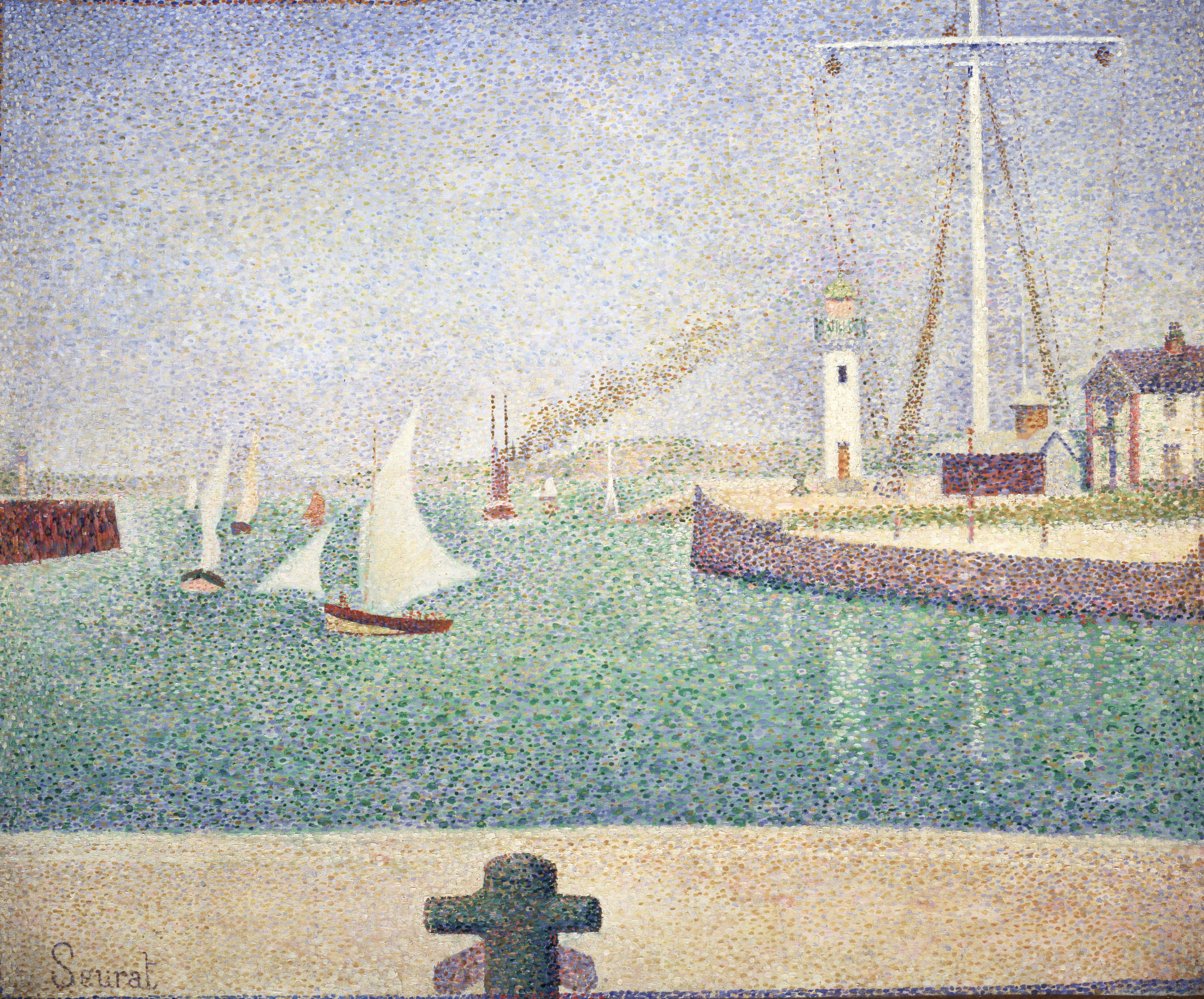 Reproduction du tableau « Entrée du port d'Honfleur - Georges Seurat » par Alpha Reproduction en peinture à l’huile