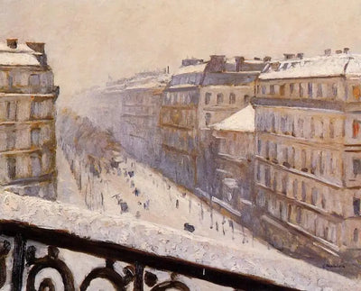 Reproduction du tableau « Boulevard Haussmann, effet de neige - Gustave Caillebotte » par Alpha Reproduction en peinture à l’huile