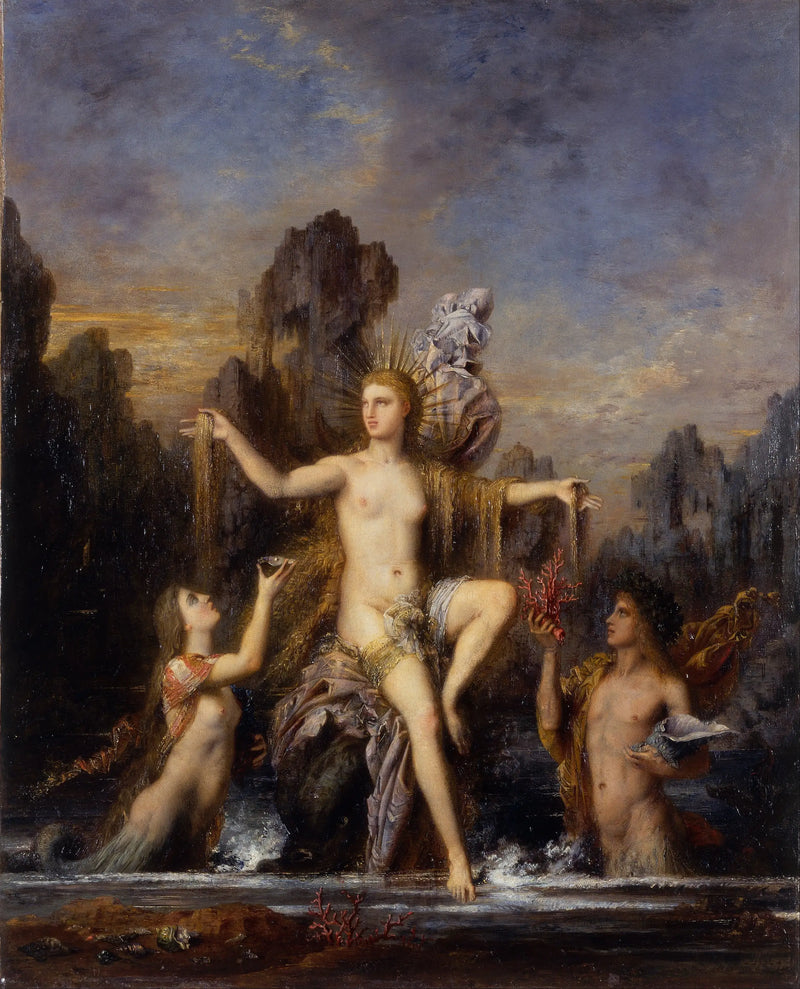 Venus tritt aus der Welle aus - Gustave Moreau