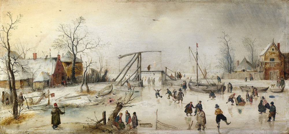 Scène sur la glace - Hendrick Avercamp image 1 tableau peint à l’huile sur toile