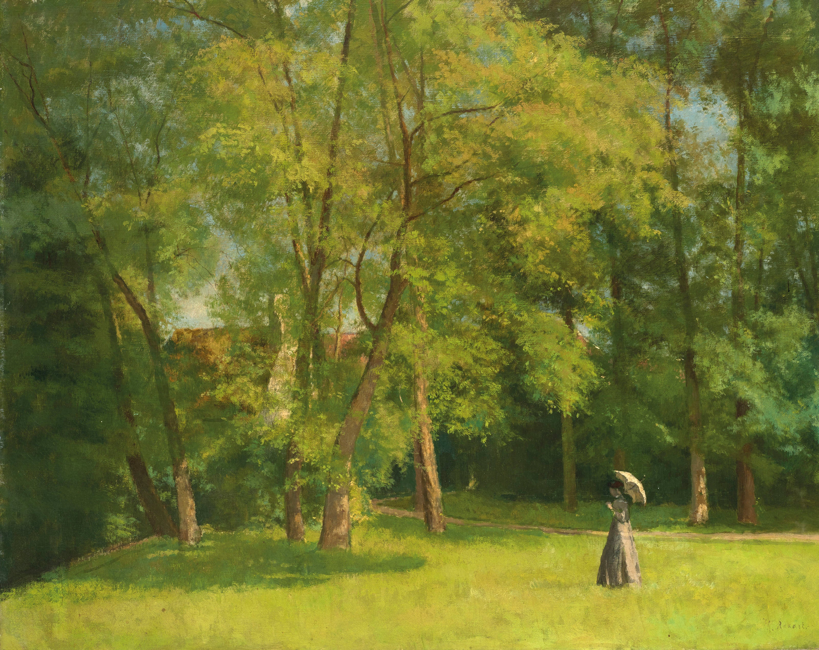 Élégante au parc - Henri Rouart