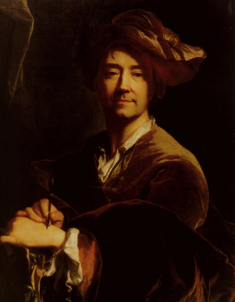 Selbstporträt mit Bleistift - Hyacinthe Rigaud