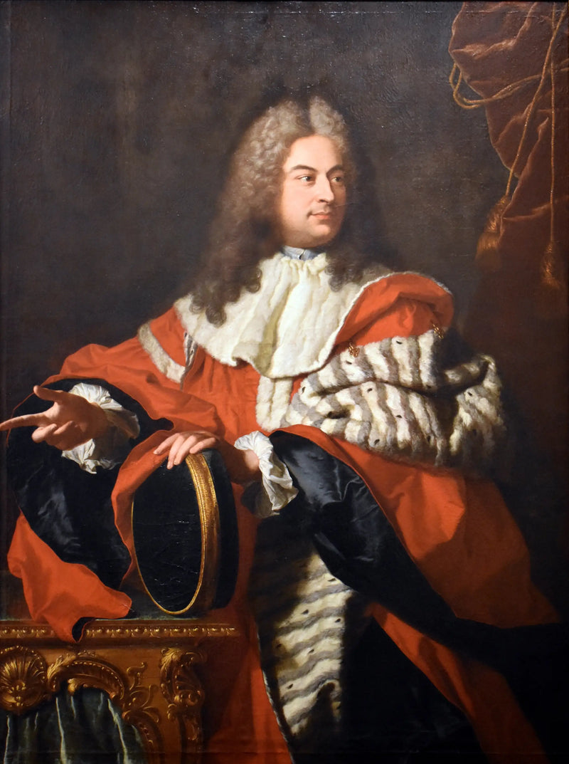 Porträt von Gaspard de Gueidan (1688-1767) als Präsident mit Mortier. - Hyacinthe Rigaud