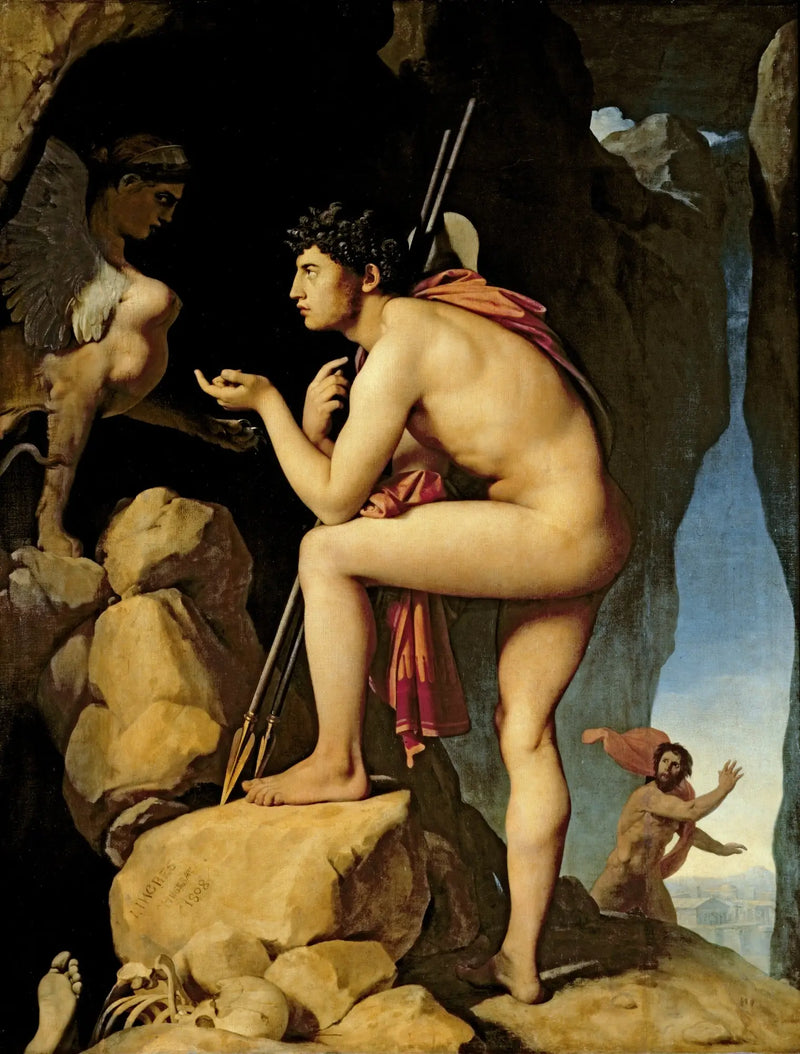 Ödipus erklärt das Rätsel der Sphinx - Jean-Auguste-Dominique Ingres