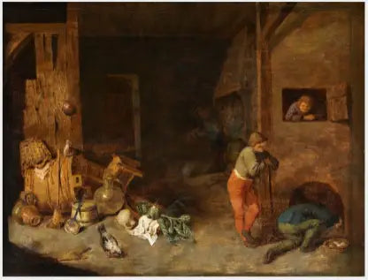 Innenansicht eines Bauernhofs - David Teniers der Jüngere