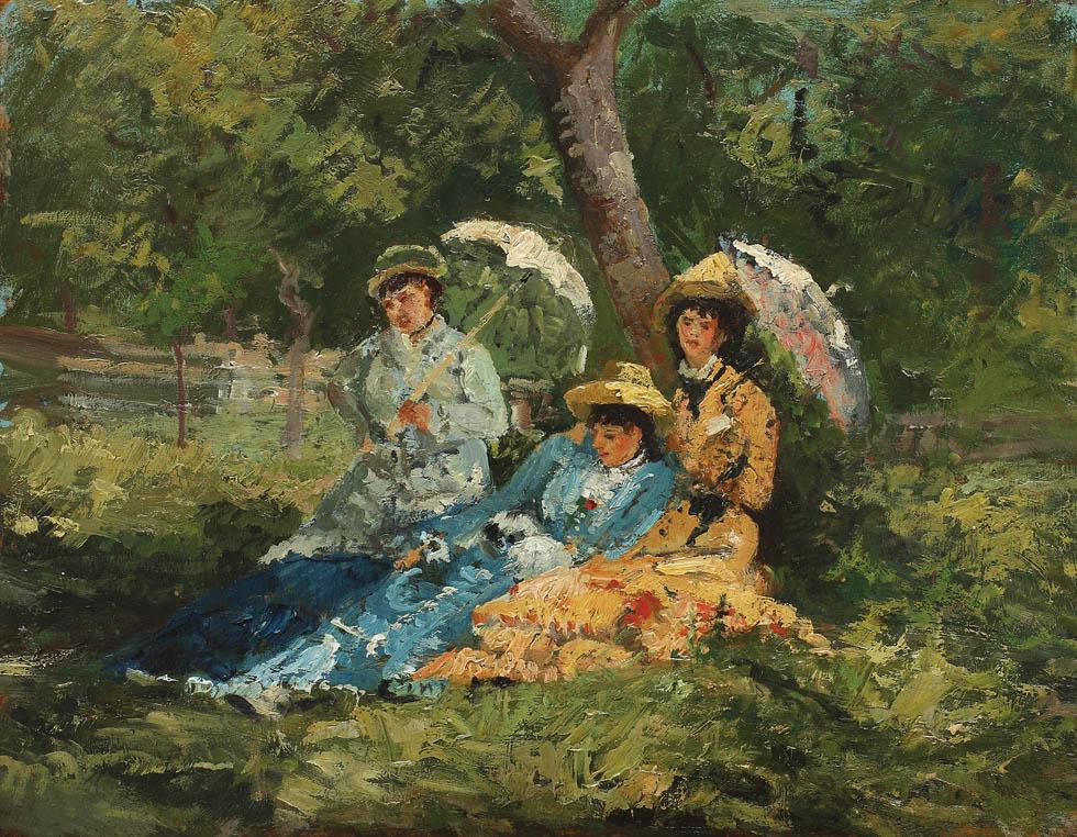 Femmes dans le parc, Ion Andreescu, date non précisée, peinture à l’huile