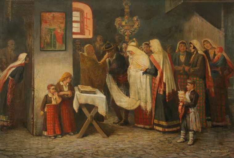 Mariage à Momchilovtsi, Ivan Mrkvička, 1885, huile sur toile