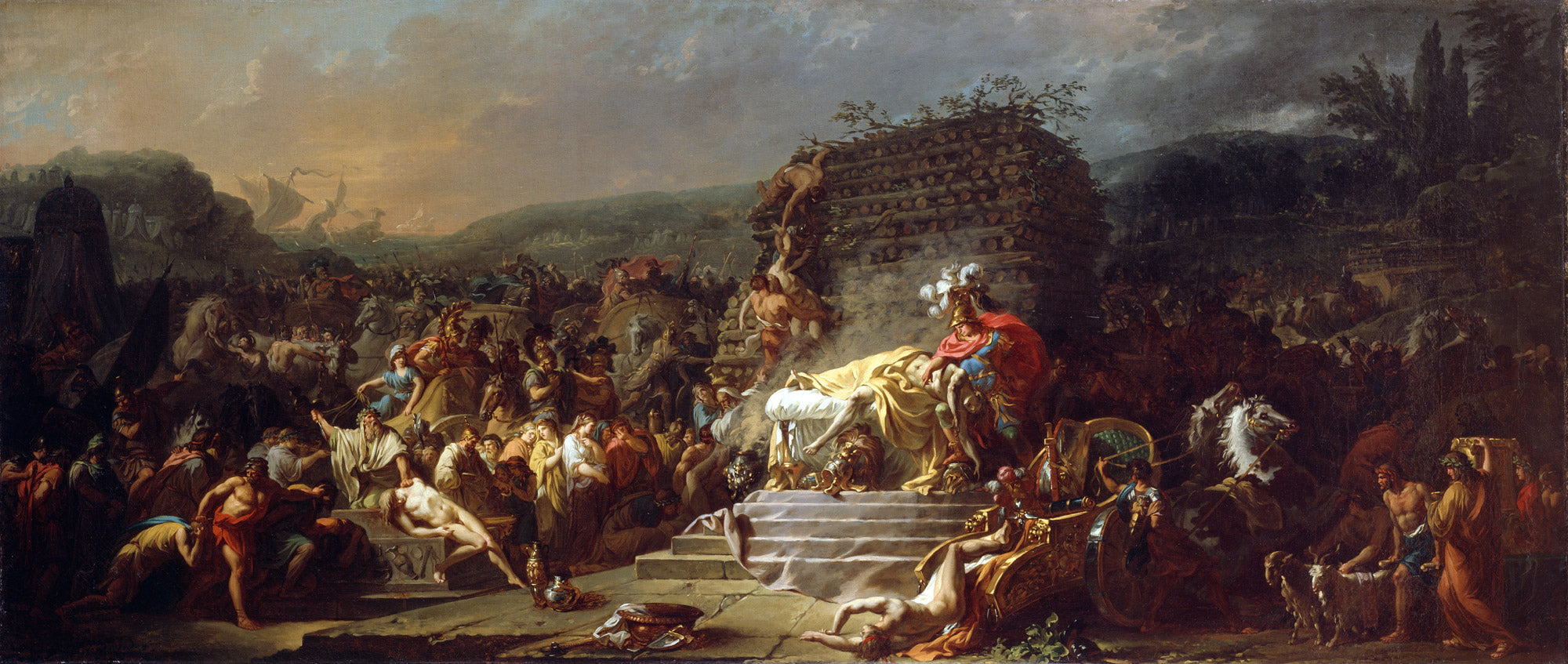 Reproduction du tableau « Les Funérailles de Patrocle - Jacques-Louis David » par Alpha Reproduction en peinture à l’huile