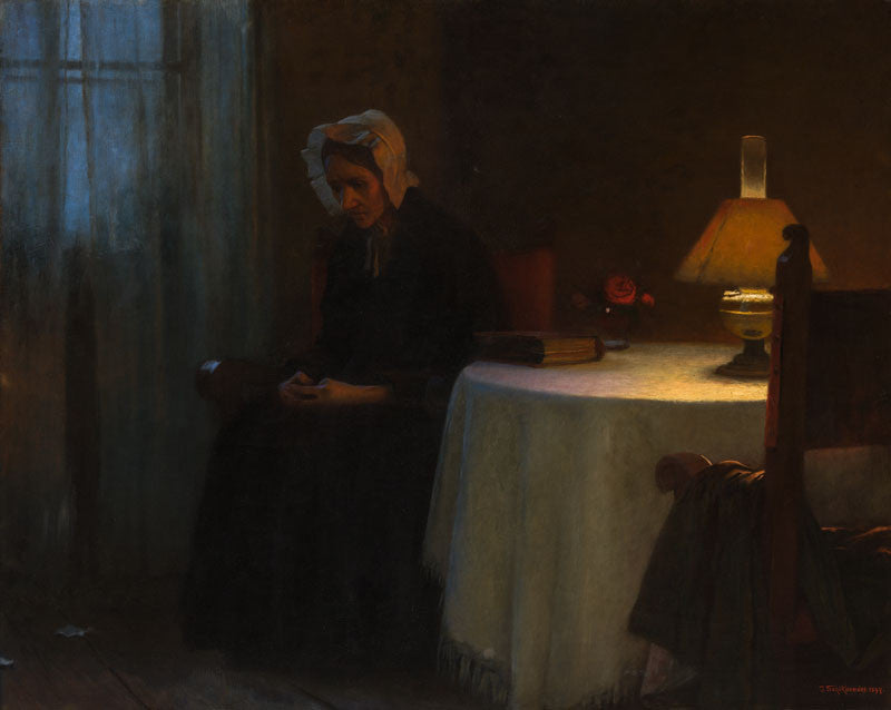 Le Soir — Vieille femme assise, Jakub Schikaneder, 1897