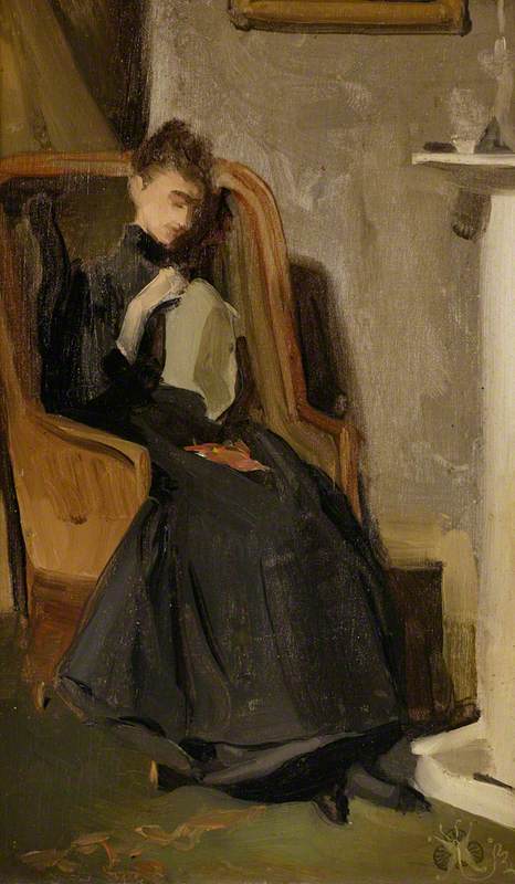 Reproduction du tableau « Femme cousant - James Abbott McNeill Whistler » par Alpha Reproduction en peinture à l’huile