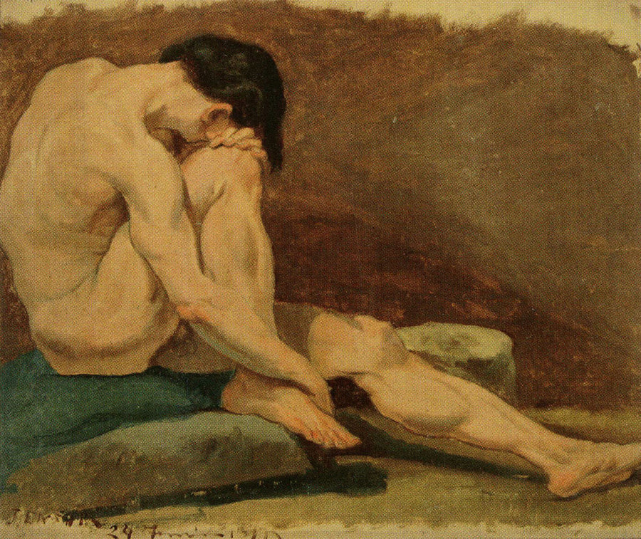 Figure Study. Seated Nude - James Ensor
