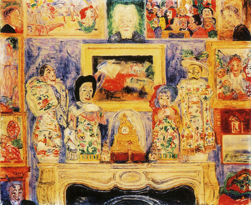 Interior with Three Portraits - James Ensor