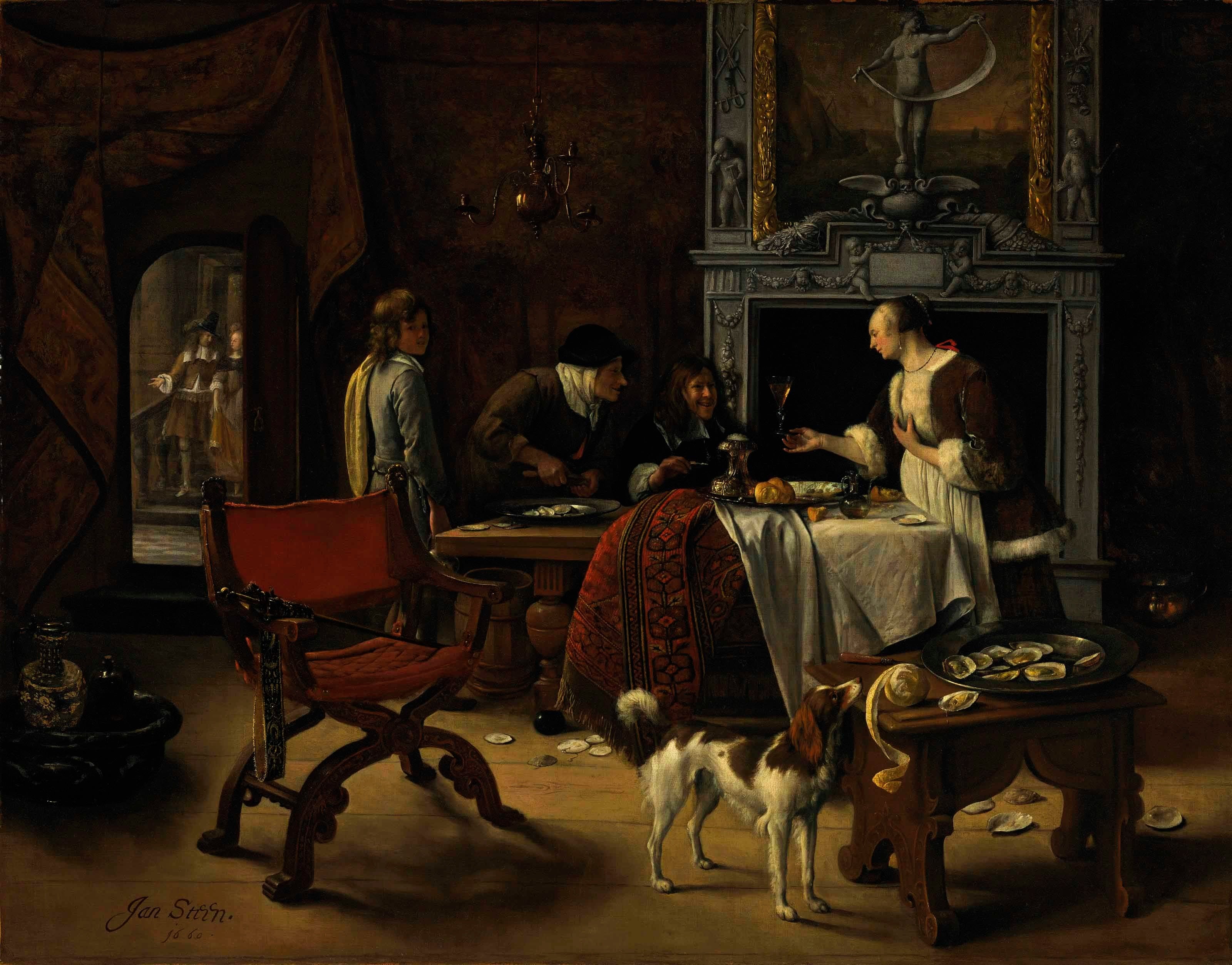Facile à gagner, facile à perdre (L'artiste mangeant des huîtres) - Jan Steen