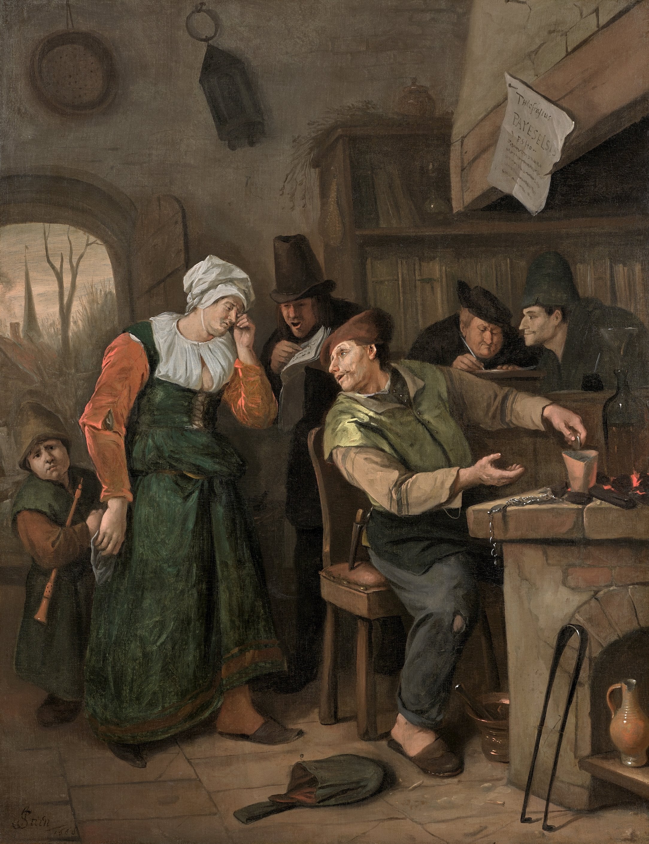 L'Alchimiste et sa femme en pleurs - Jan Steen