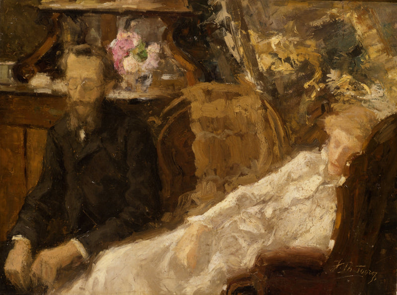 Innenansicht mit Annie Toorop-Hall und Ernst Ahn – Jan Toorop