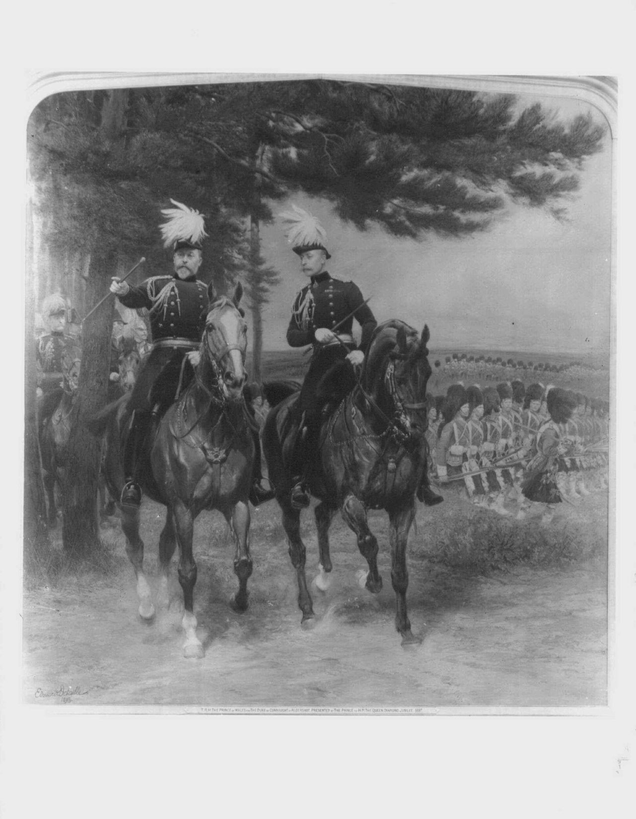 Le roi Édouard VII alors prince de Galles avec Arthur duc de Connaught à Aldershot - Édouard Detaille - Alpha