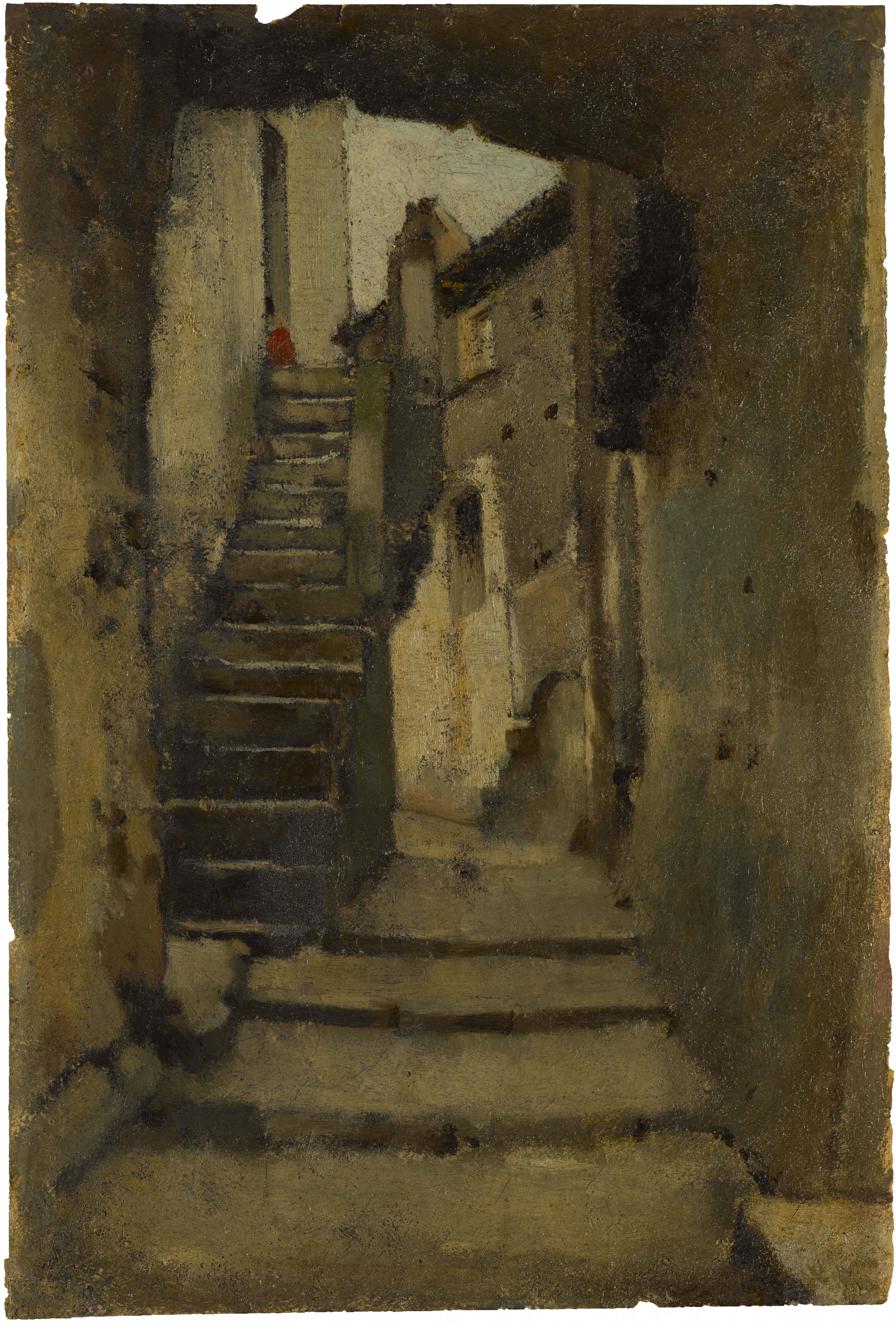 Escalier dans une ruelle à Rome - Jean-Jacques Henner