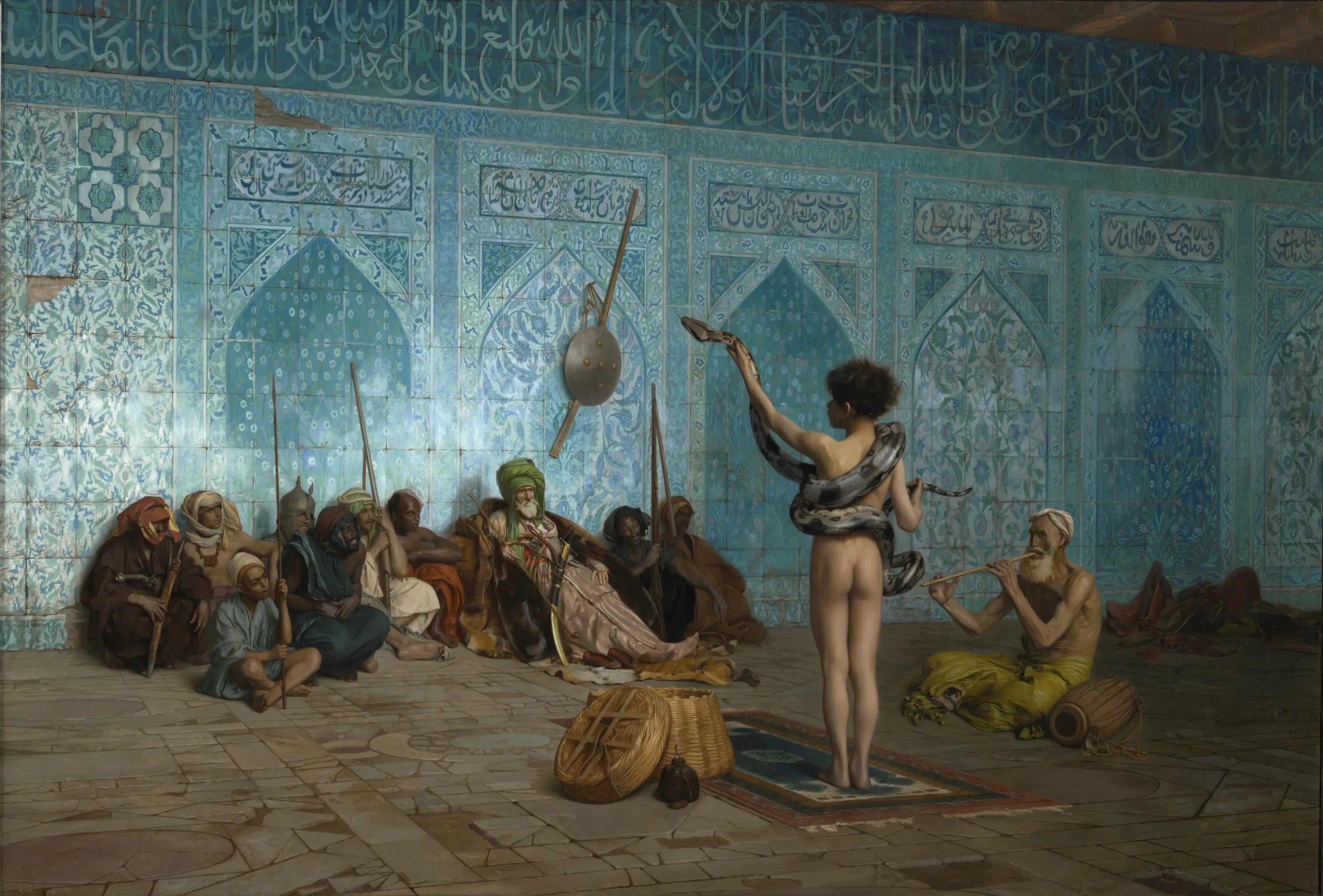 Reproduction du tableau « Le Charmeur de serpents - Jean-Léon Gérôme » par Alpha Reproduction en peinture à l’huile