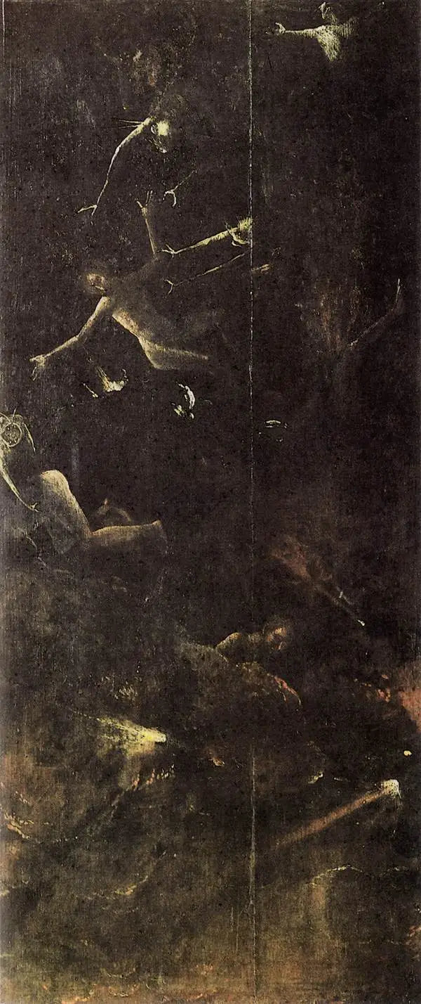 Visionen des Jenseits: der Fall der Verdammten in die Hölle - Hieronymus Bosch