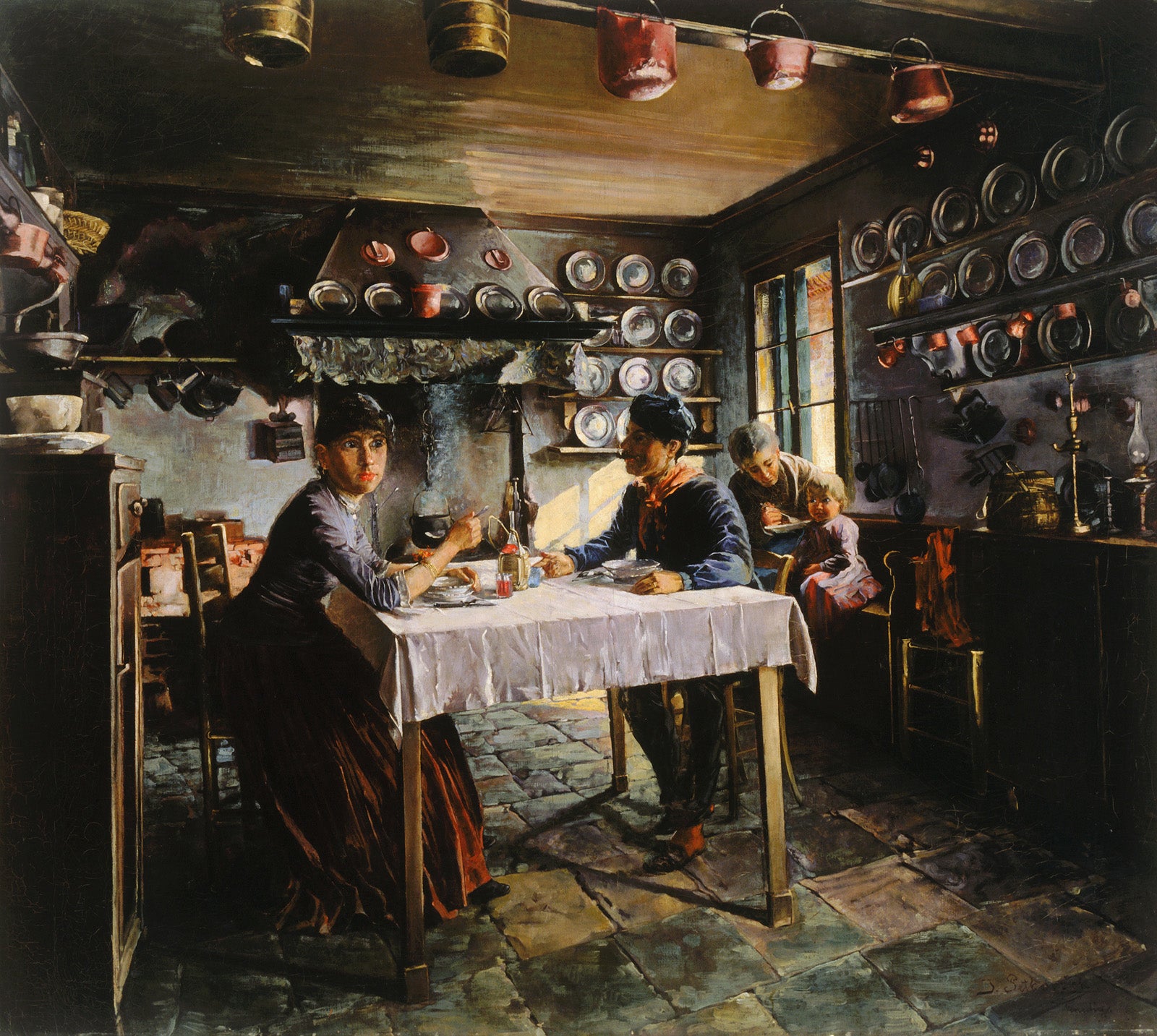 Cuisine vénitienne, Jožef Petkovšek, vers 1888, huile sur toile
