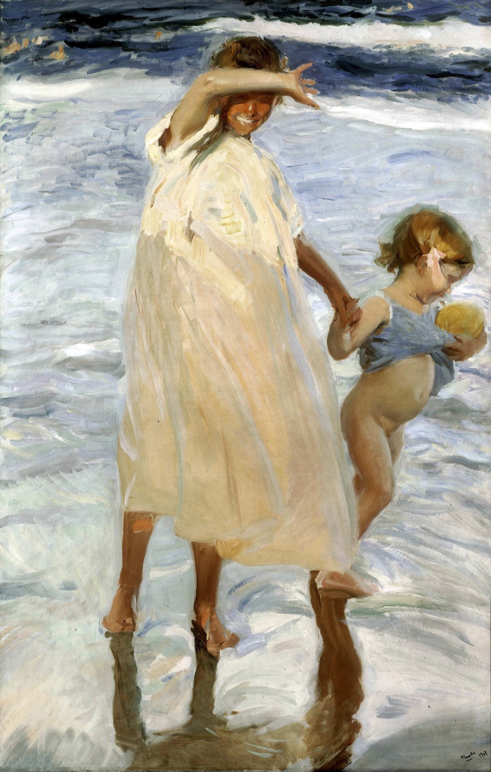 Reproduction du tableau « Deux sœurs, Valence - Joaquín Sorolla » par Alpha Reproduction en peinture à l’huile