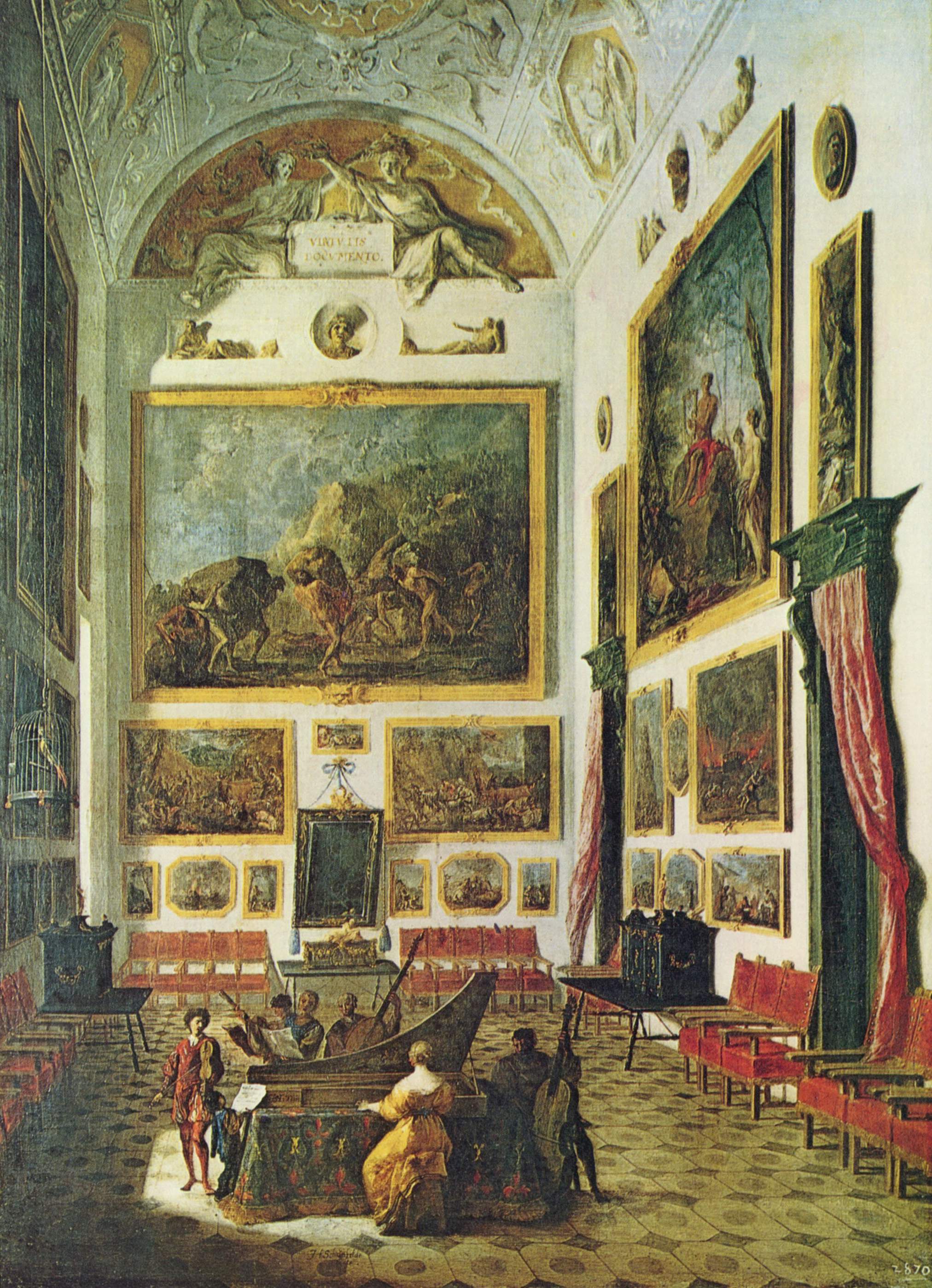 Animation musicale à l'épinette - Johann Heinrich Schönfeld