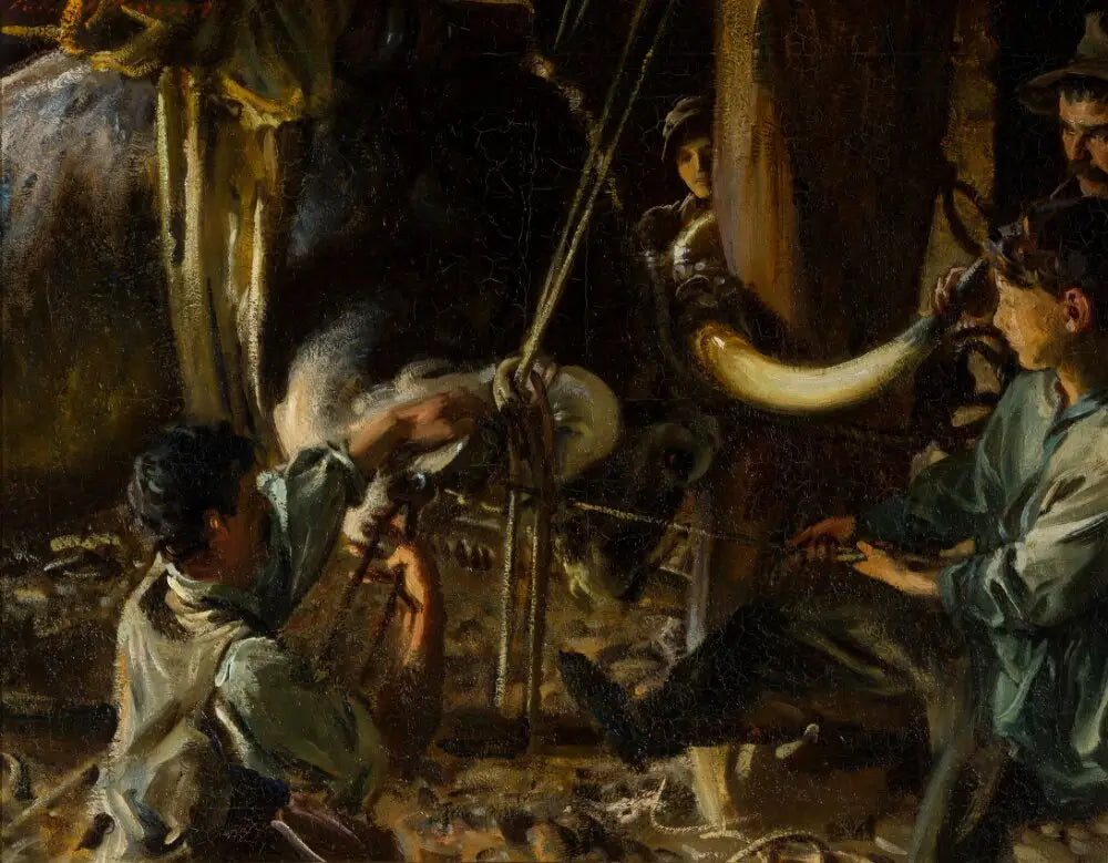Reproduction du tableau « Ferrer le bœuf - John Singer Sargent » par Alpha Reproduction en peinture à l’huile
