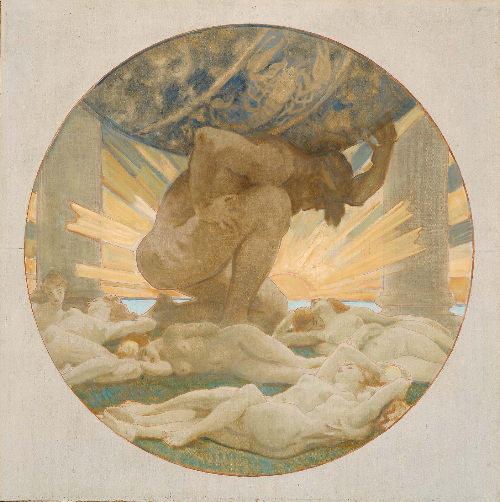 Reproduction du tableau « Esquisse pour Atlas et les Hespérides - John Singer Sargent » par Alpha Reproduction en peinture à l’huile