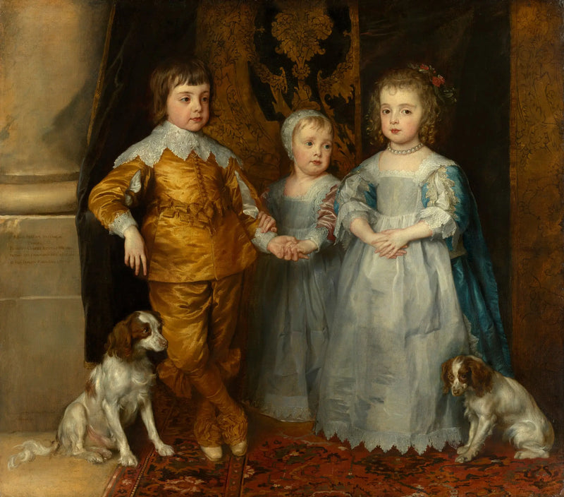 Portraits der drei Kinder von Karl I.: Karl, Jakob und Maria - Antoine van Dyck