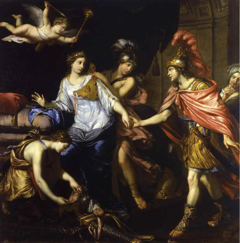 Das Treffen von Alexandre mit der Königin der Amazonen - Pierre Mignard