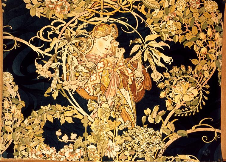 Die Frau mit den Gänseblümchen – Alfons Mucha (um 1899)